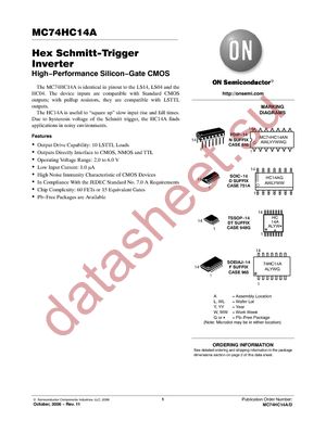 MC74HC14ADR2G datasheet  